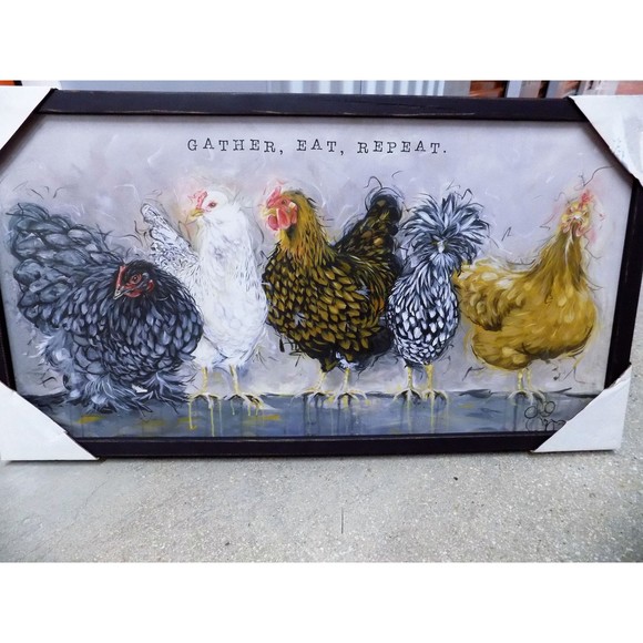 NEW Hens Chickens Country Wall Art Home Farmhouse By Holli Hocks Print - Picture 6 of 6